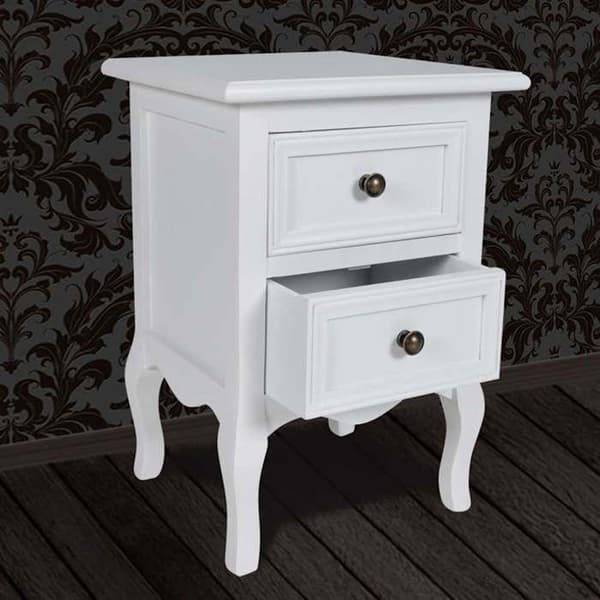 Maison Exclusive - Natbord 2 stk med 2 skuffer MDF Hvid
