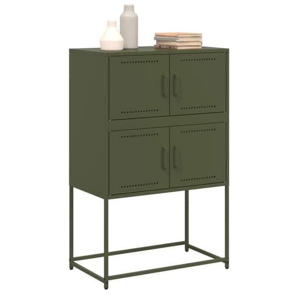 Maison Exclusive - Buffé grön oliv 68,5x38,5x107 cm stål