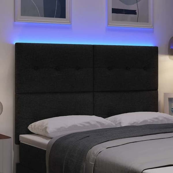 Maison Exclusive - LED-hovedgærde med sorte LED-strips 160 cm stof