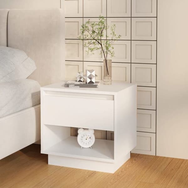 Maison Exclusive - Sängbord Vit 45x34x44 cm ingenjörsträ Matt vit
