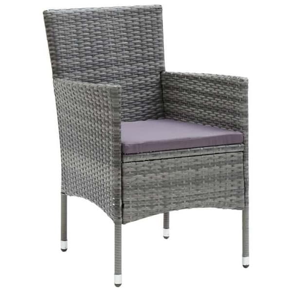 Maison Exclusive - Have spisebordssæt med puder 9 stk Poly rattan Grå