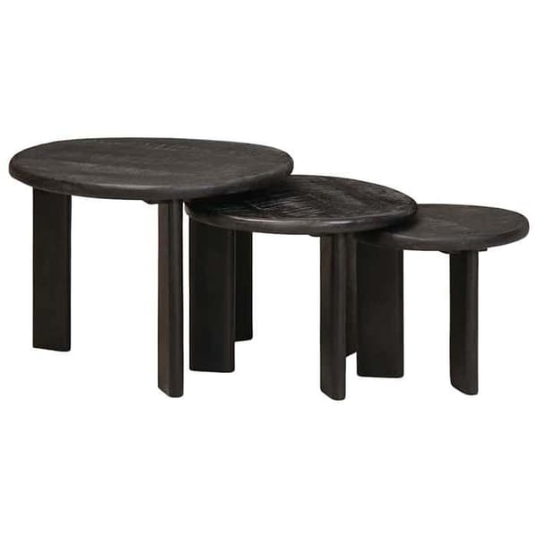Sofaborde i stabelbare sæt - MAISON EXCLUSIVE - Model 3 stk Ø54 x H40 cm - Hvid - Stabelbare - Rund form