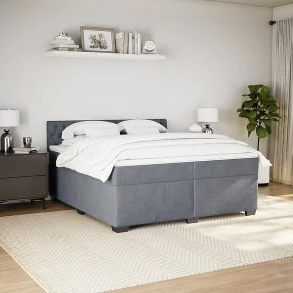 Maison Exclusive - Sänkylaatikko ja harmaa samettimatrassi 200x200cm