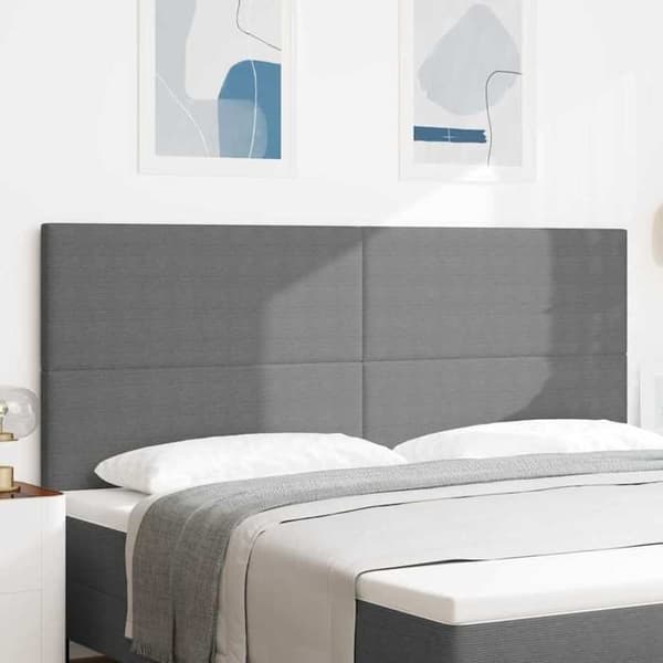 Maison Exclusive - LED-päätyharso Vaaleanharmaa 200 cm Kankainen samettikangas