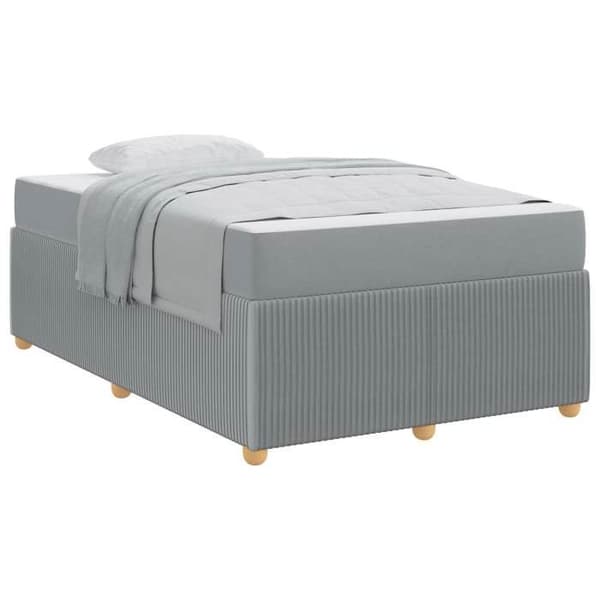 Maison Exclusive - Sängram Ljusgrå 120 x 190 cm tyg Ljusgrått