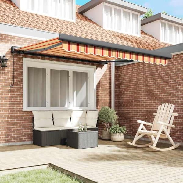 Maison Exclusive - Fällbart tak i gult och orange 300 x 250 cm