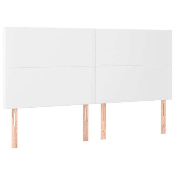 Maison Exclusive - LED Hovedgærde Hvid 160x5x118/128 cm Simililæder Vit