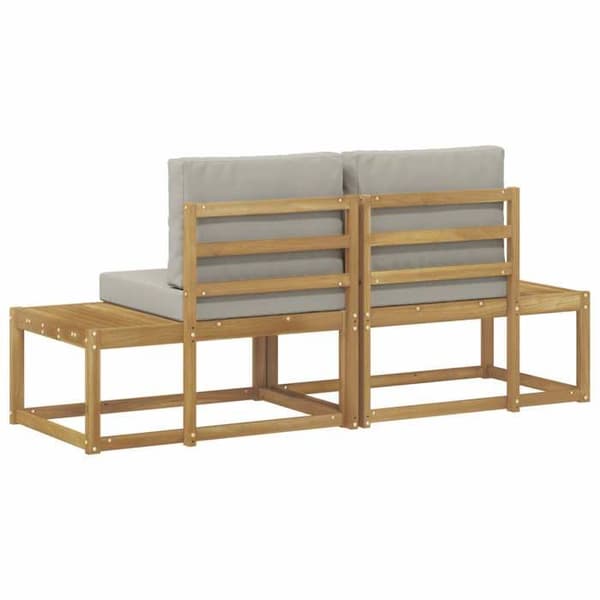 Maison Exclusive - Udendørs sofa i 2 dele Hvid Massiv Akacietræ Vit