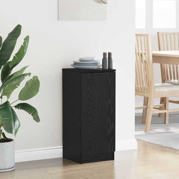 Maison Exclusive - Buffet Sort egetræ 30 x 30 x 70 cm Ingeniørtræ svart ek