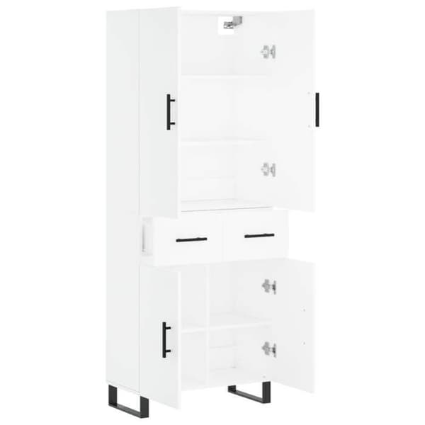 Maison Exclusive - Buffé hög Vit 69,5x34x180 cm Ingenjörsträ Vit