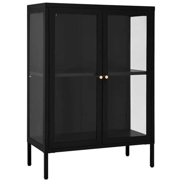 Maison Exclusive - Buffé Svart 75x35x105 cm Stål och glas