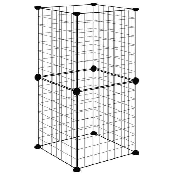 Maison Exclusive - Kæledyrbur med 8 paneler Sort 35x35x70 cm Stål