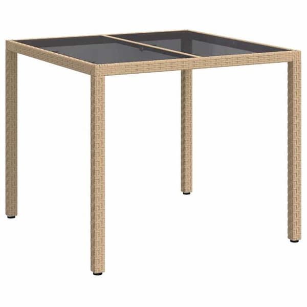 Maison Exclusive - Trädgårdsbord Beige 90 x 90 x 75 cm polyrotin beige