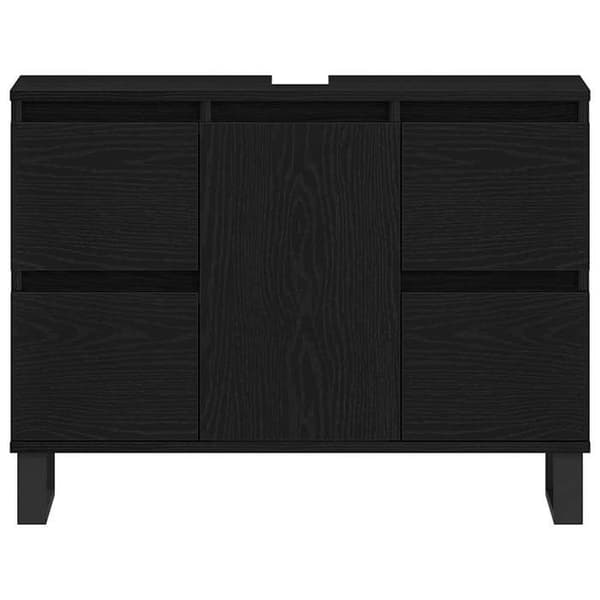 Maison Exclusive - Badeværelsesskab Sort eg 80 x 33 x 60 cm svart ek