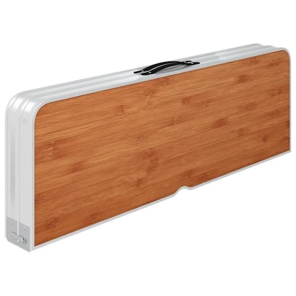 Campingbord - EKSKLUSIV HUS - Kuffertmodel - Let aluminium - MDF-plade - Sammenklappelig, 2 bænke brun