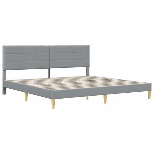 Maison Exclusive - Vaaleanharmaa sänkykehys 200 x 200 cm Polyesteri Ljusgrått