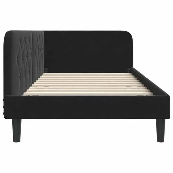 Maison Exclusive - Musta kulmasänky 90 x 190 cm Sametti
