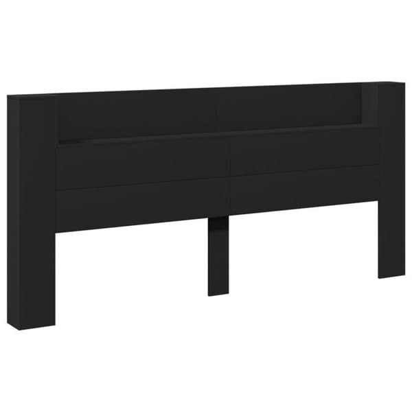 Maison Exclusive - Senghovedgærde med LED sort 220x16,5x103,5 cm