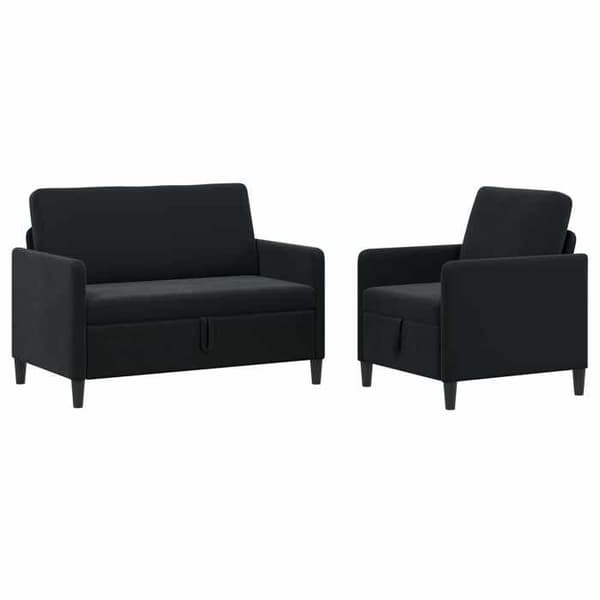 Maison Exclusive - Soffa med förvaring 2 st Svart Polyester