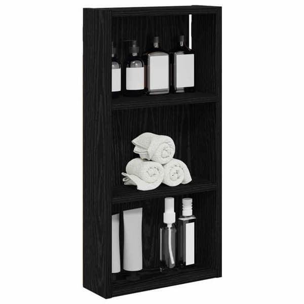 Maison Exclusive - Vægskab til badeværelse Sort Eg 30 x 10 x 60,5 cm