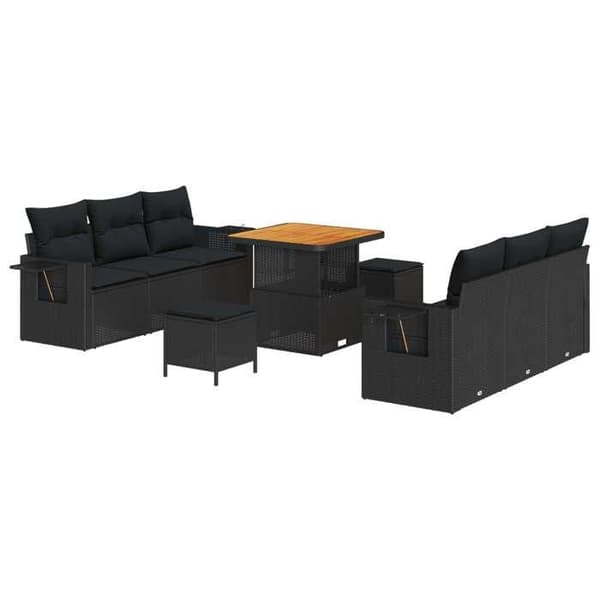 Lounge-soffor - MAISON EXCLUSIVE - 9 delar - Svart - Modulär - Väderbeständig Svart