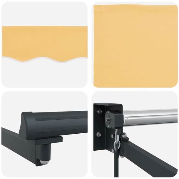 Maison Exclusive - Retractable Markis Sand 3 x 2,5 m 100% Polyester och Aluminium