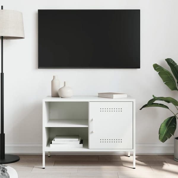 Maison Exclusive - TV-möbel vit 68x39x50,5 cm stål Vit