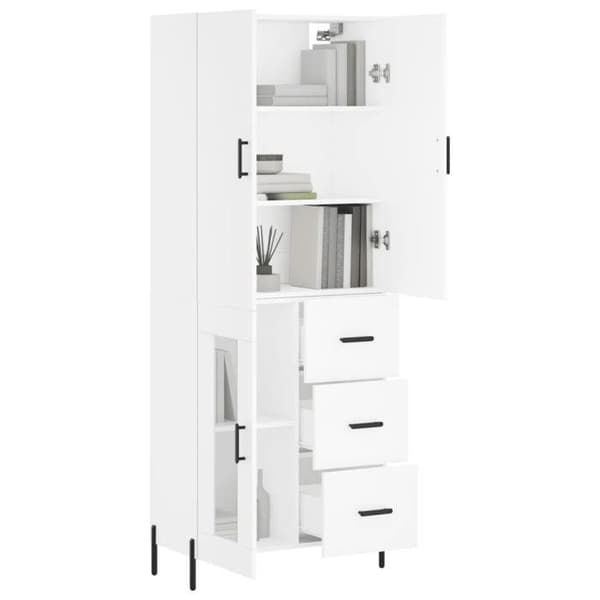 Maison Exclusive - Buffé hög Vit 69,5x34x180 cm Ingenjörsträ