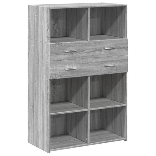 Maison Exclusive - Buffé hög sonoma grå 80x42,5x124 cm ingenjörsträ