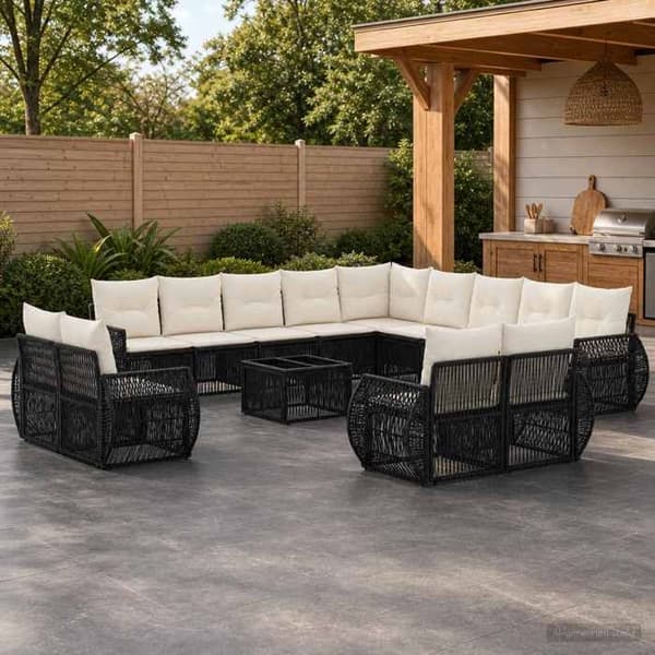 Maison Exclusive - 14 stk. have-sofa sæt i sort og creme hvid