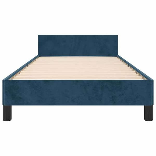 Sengestel - EKSKLUSIV HUS - 100x200 cm - Blødt velour - Justerbar hovedgærde - Lamelseng Mörkblå