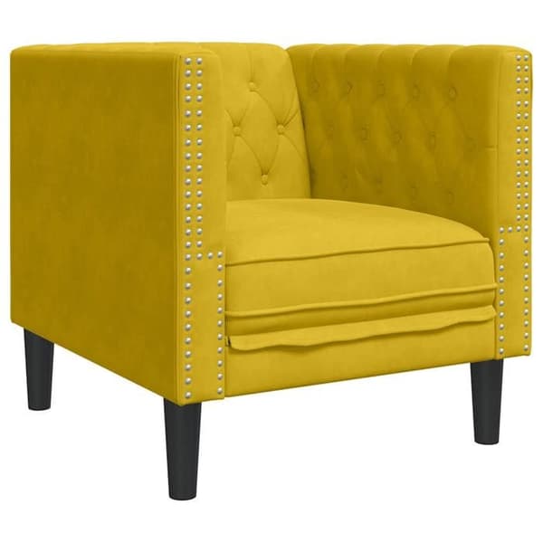 Maison Exclusive - Chesterfield-soffgrupp med 3 delar i sammet och kuddar