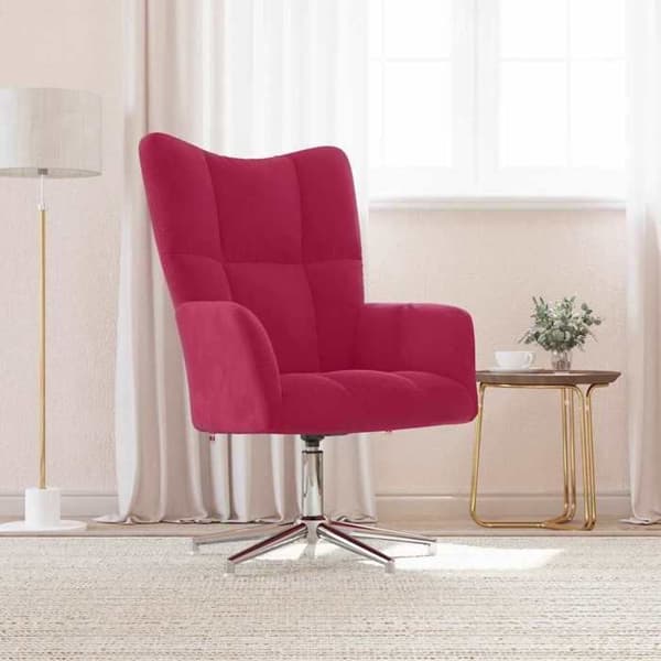 Maison Exclusive - Rød bordeaux velour afslapningsstol