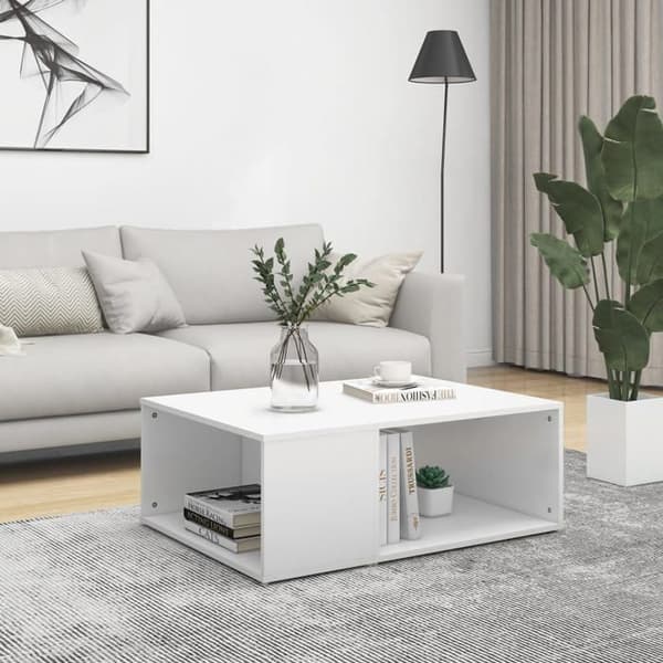 Maison Exclusive - Hvid sofabord 90x67x33 cm ingeniørtræ