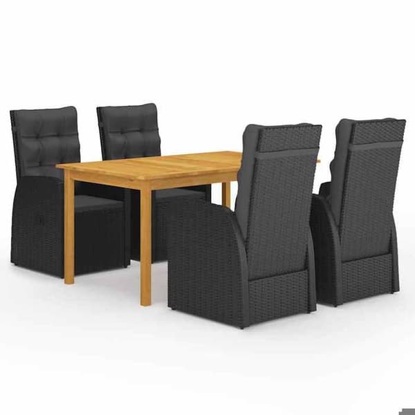 Maison Exclusive - Trädgårdsset 5 delar Svart Svart