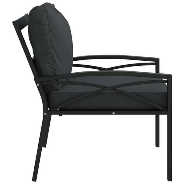 Maison Exclusive - Trädgårdsstolar med grå kuddar, set om 2, 68x76x79 cm, stål