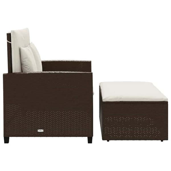 Maison Exclusive - Trädgårdssoffa med kuddar 2 platser brun flätad resin