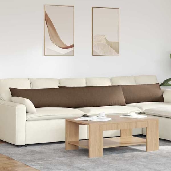Soffkuddar - EXKLUSIVT HEM - 200 x 40 cm - Set om 2 - Brun - Avtagbara dragkedjefodral brun