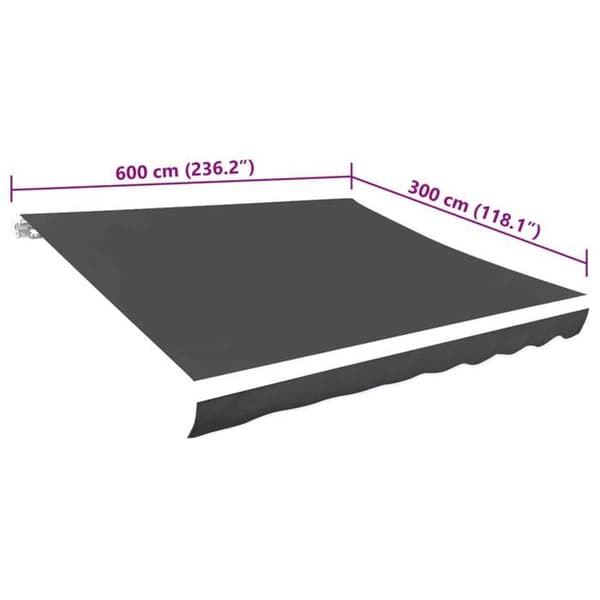 Maison Exclusive - Harmaa varakangas 600x300 cm polyesteri antracit