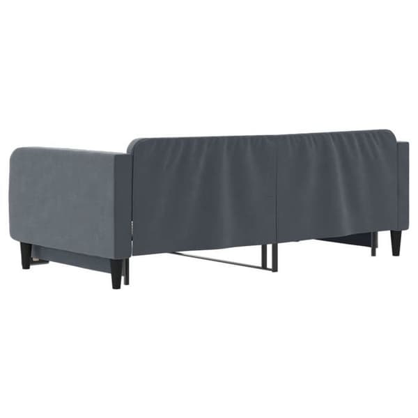 Sängsoffa - EXKLUSIVT HUS - Sängsoffa med utdragbar säng - 100x200 cm - Mörkgrå sammet - Inkluderad ribbotten Mörkgrå