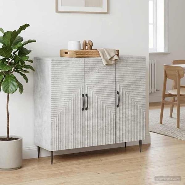 Maison Exclusive - Buffet Grå beton 89 x 34,5 x 80 cm Ingeniørtræ