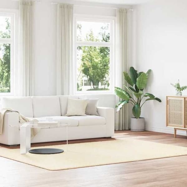 Tæppe Shaggy - MAISON EXCLUSIVE - NAVARRA - creme - 200x290 cm - skridsikkert polyester grädde