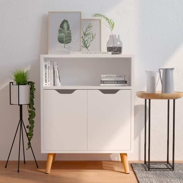 Maison Exclusive - Hvid glans buffet 60x30x72 cm ingeniørtræ