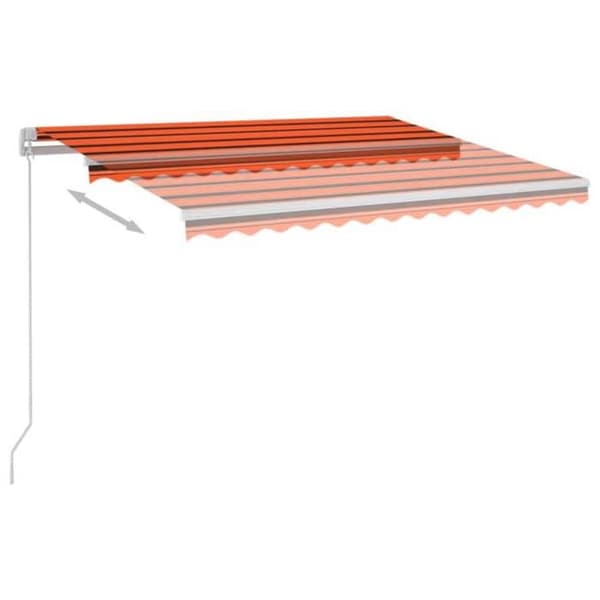 Maison Exclusive - Retractable awning Orange og brun 350 x 250 cm