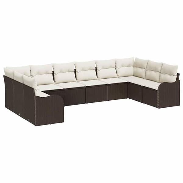 Maison Exclusive - Trädgårdsoffmöbelset Brun 344 x 177,5 x 85 cm brun