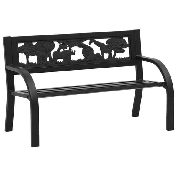 Maison Exclusive - Lasten puutarhapenkit 86 cm terästä Matte svart