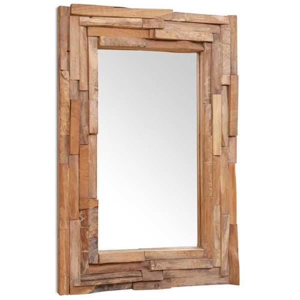 Maison Exclusive - Dekorativ spegel Teak 90x60 cm Rektangulär
