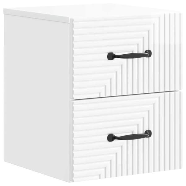 Maison Exclusive - Väggmonterad nattduksbord Vit glansig 34,5 x 33 x 40 cm