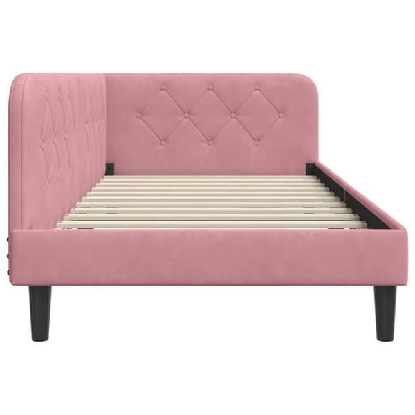 Maison Exclusive - Hörnsängram Rosa 100 x 200 cm Sammet
