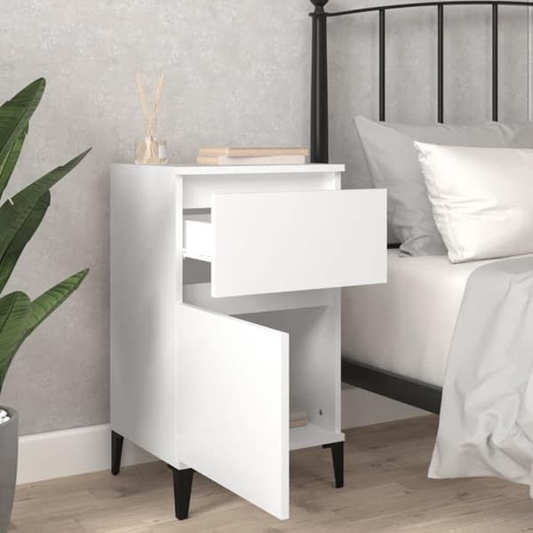 Maison Exclusive - Vit sängbord 40x35x70 cm